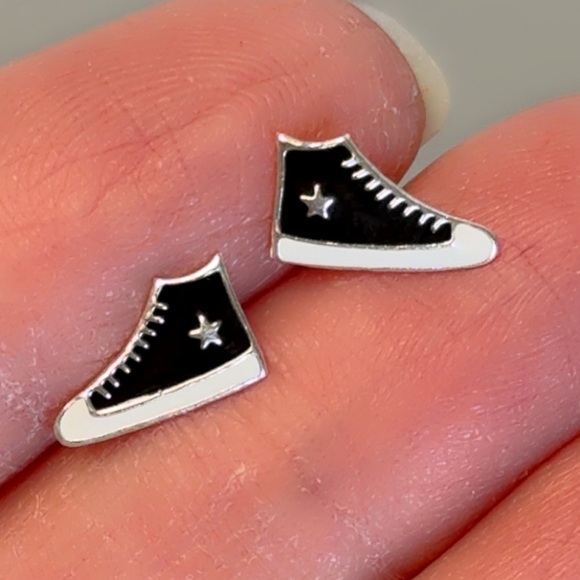 Sterling Silver Sneaker Stud Earrings – Fun, Novelty Design for Everyday Wear - Picture 10 of 14